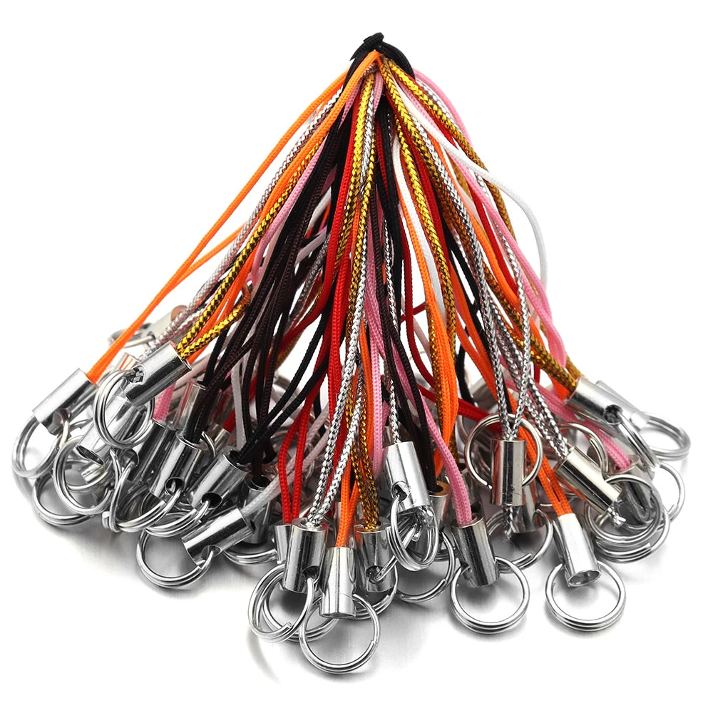 50pcs Phone Lanyard Lariat Strap Cords with Jump Rings DIY Lanyard Strap Cord PLUSH mixed 01