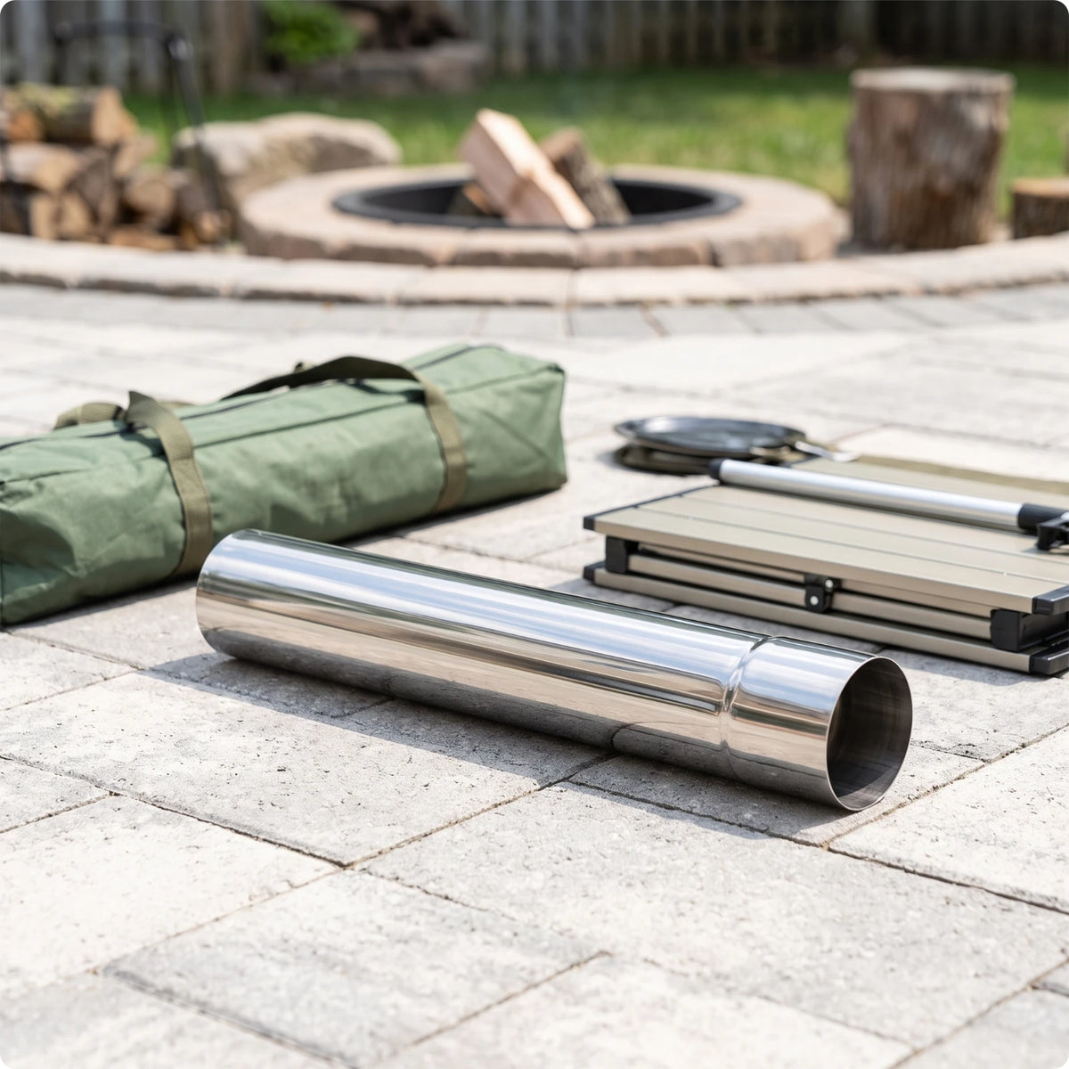 Stainless Steel Tent Heater Chimney Pipe with Cleaning Brush Chimney Flue Pipe PLUSH Chimney 36x7cm