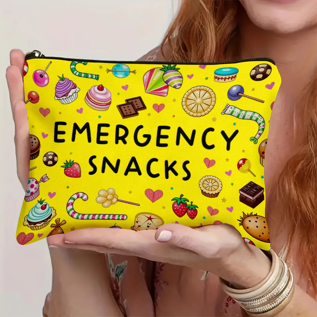 Snack Themed Makeup Bag – Cute Zipper Pouch & Jewelry Organizer Cosmetic Zipper Bag PLUSH
