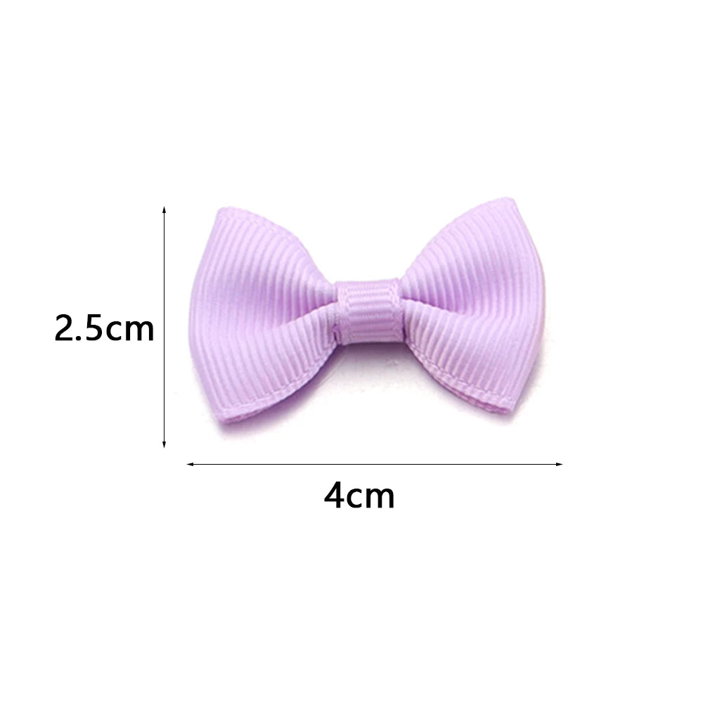 30pcs Mini Satin Ribbon Bows 2.5x4cm – Colorful DIY Craft Bows Ribbon Bows PLUSH