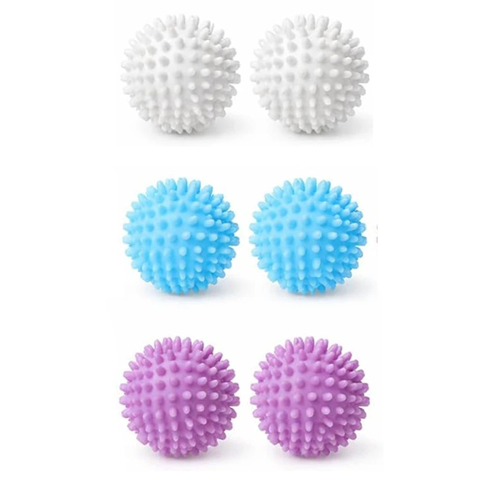 6-Pack Reusable TPR Laundry Balls – Anti-Tangle & Hair Remover Laundry Washing Balls PLUSH Multicolor