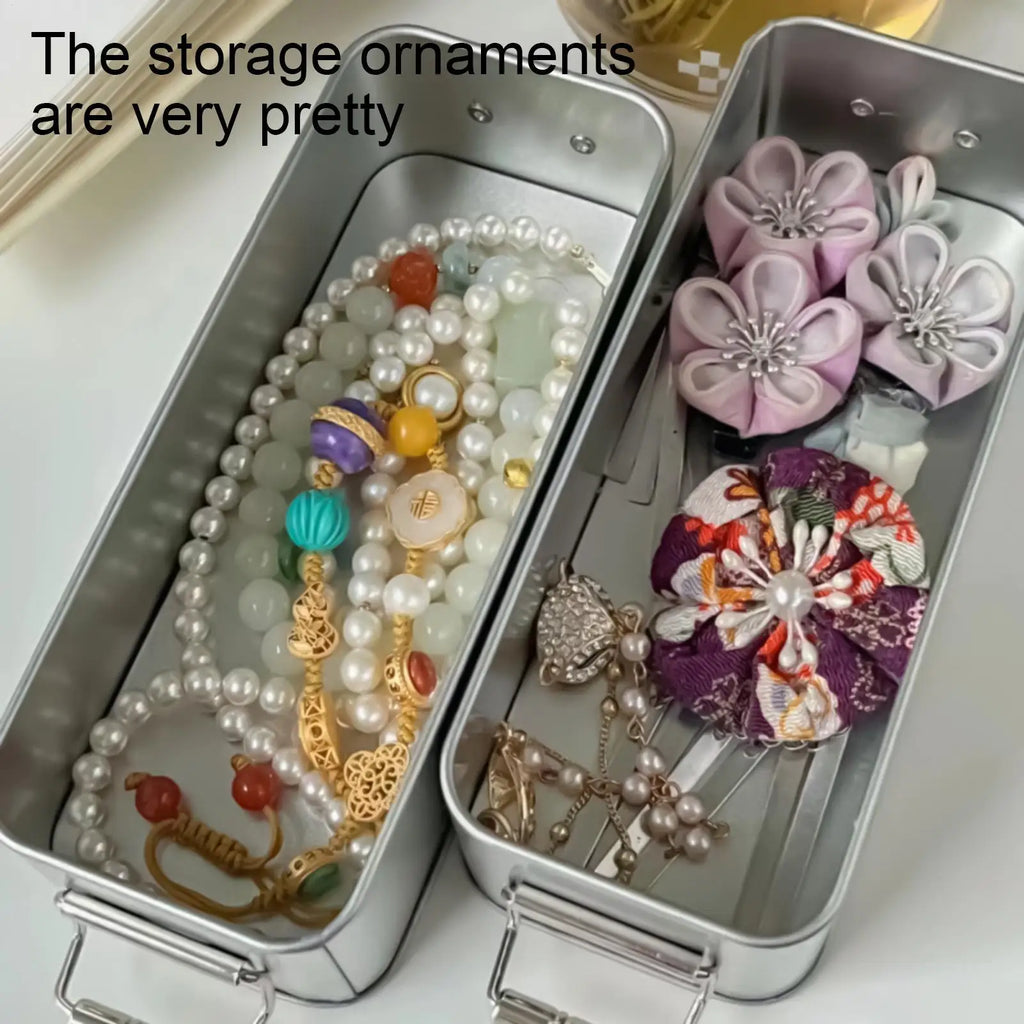 Rectangular Tinplate Tin Box with Buckle Lid | Storage & Gift Tin Storage Box PLUSH