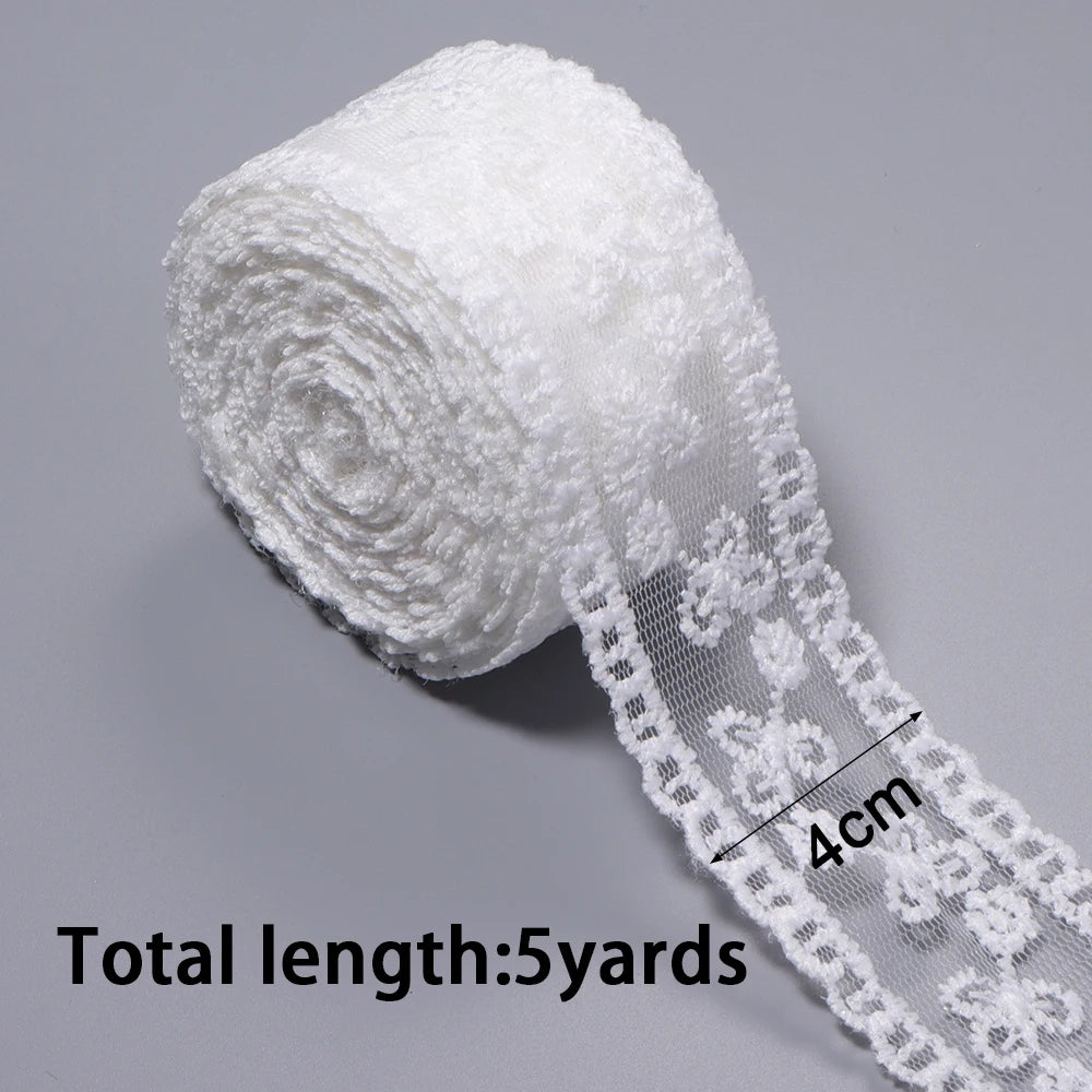 5 Yards Floral Embroidery Lace Trim Ribbon 4cm – DIY Craft Lace Trim Ribbon PLUSH