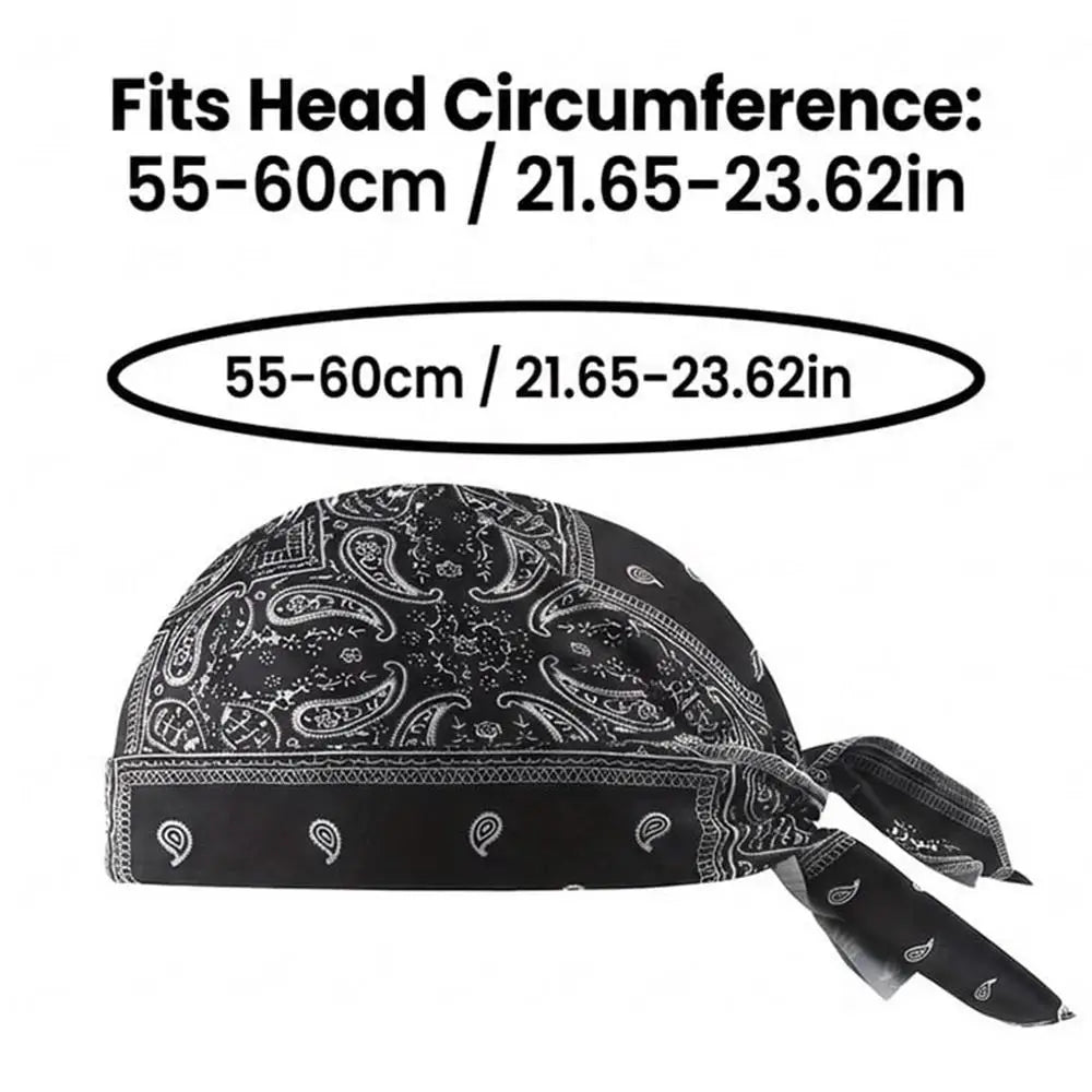 Cooling Cycling Bandana Cap – Breathable Helmet Liner Cycling Headwear Cap PLUSH Black