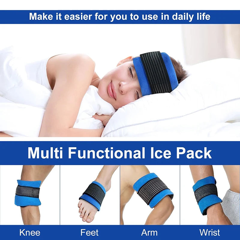 Reusable Gel Ice Pack Adjustable Strap – Hot Cold Compress Wrap Hot Cold Compress Wrap PLUSH