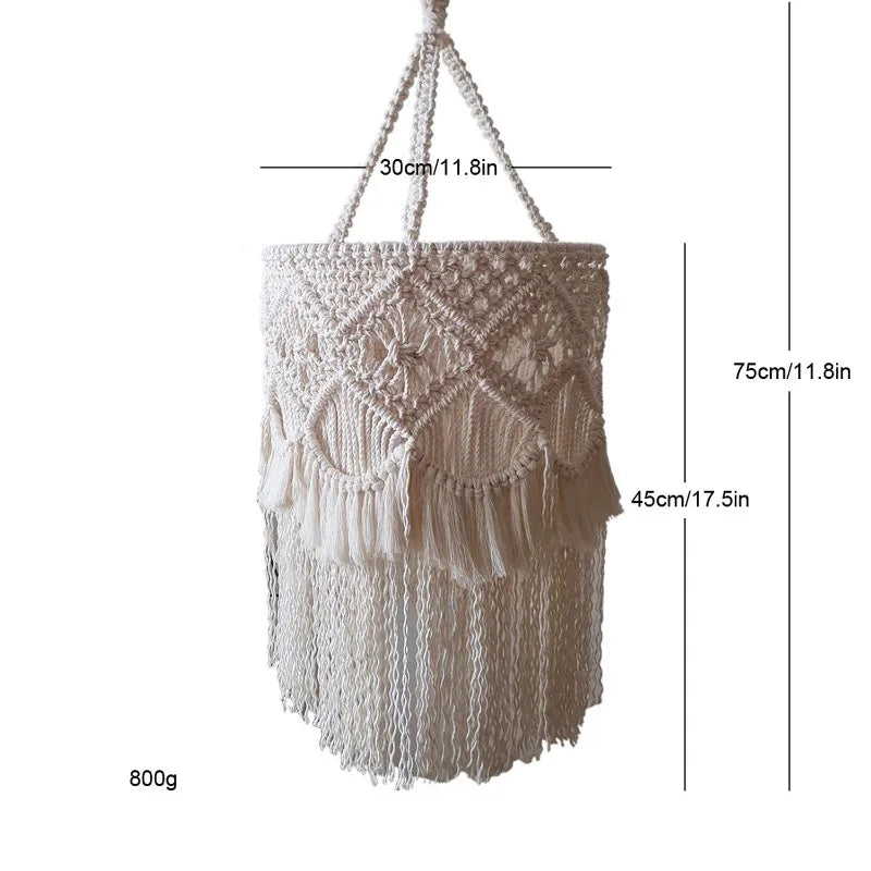 Boho Handwoven Cotton Pendant Lampshade | Nordic Home Decor Pendant Lampshade PLUSH