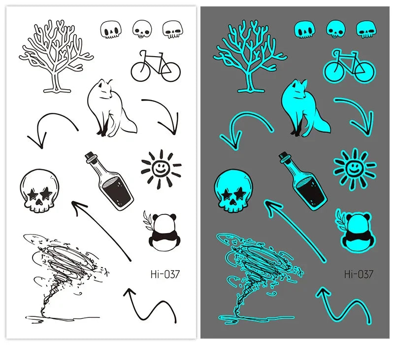 Luminous Butterfly Temporary Tattoo Stickers – Glow Body Art Temporary Tattoo Stickers PLUSH Hi-037