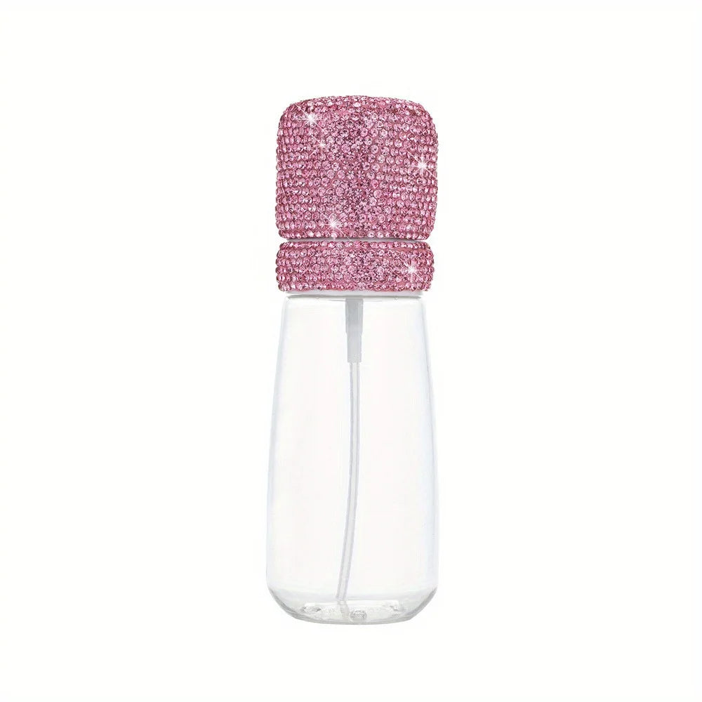 Bling Rhinestone Refillable Fine Mist Spray Bottle 60ml Travel Travel Spray Bottle PLUSH Pink