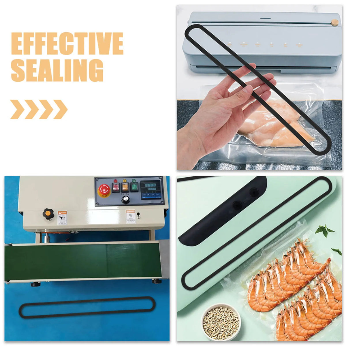 4-Pack Vacuum Sealer Foam Sealing Strip Replacement Parts Vacuum Sealer Parts PLUSH