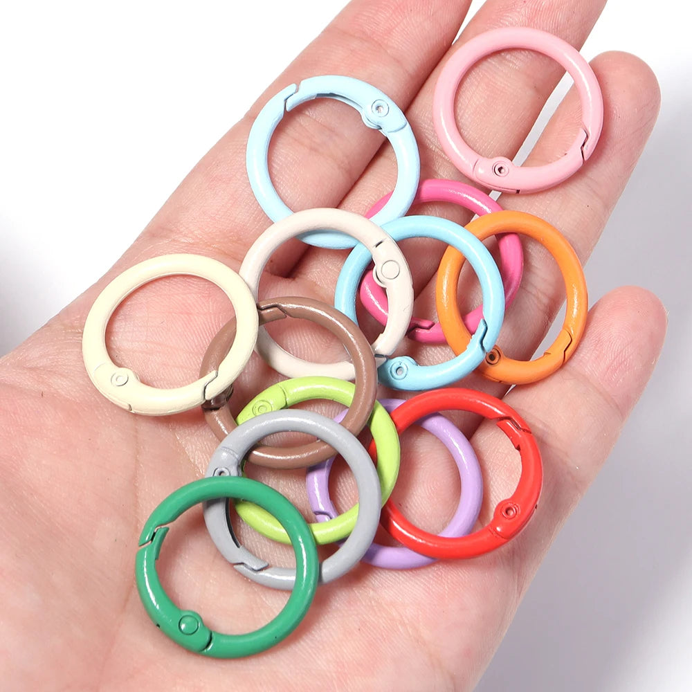 20pcs Color Painted Metal Spring O Rings – DIY Keychain Clasps Jewelry Clasps & Findings PLUSH