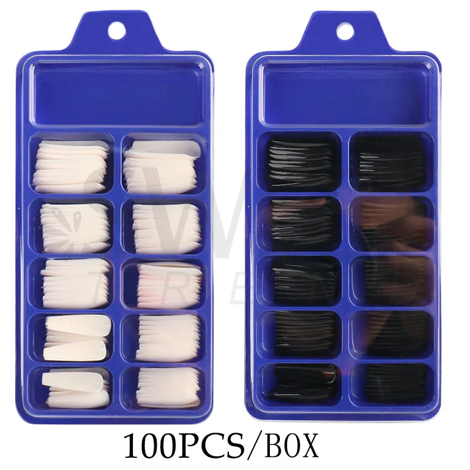 100pcs Coffin Press On Nails – Acrylic Nail Extension Kit Press On Nail Tips PLUSH