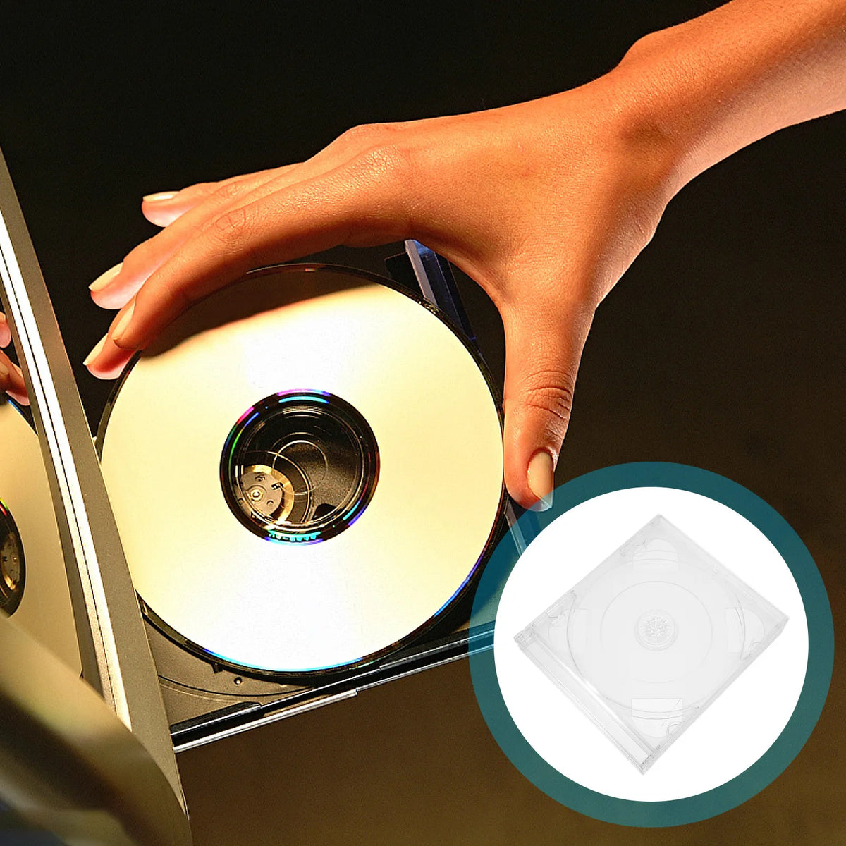 Clear CD DVD Storage Cases 2-Pack | Transparent Plastic Disc Organizer CD DVD Storage Case PLUSH Default Title