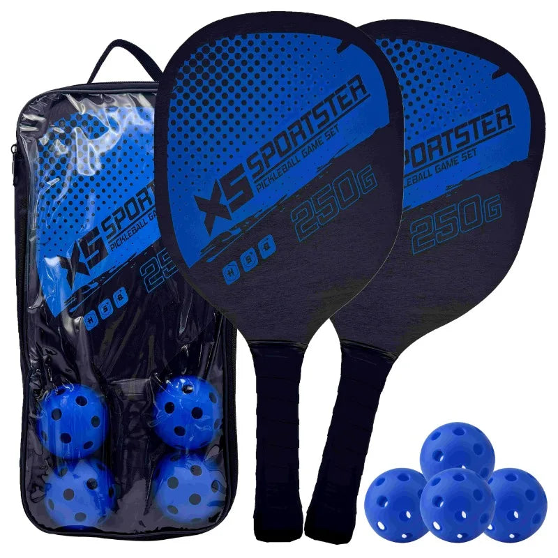Pickleball Set 2 Paddles 4 Balls & Bag – Beginner Outdoor Kit Pickleball Set PLUSH