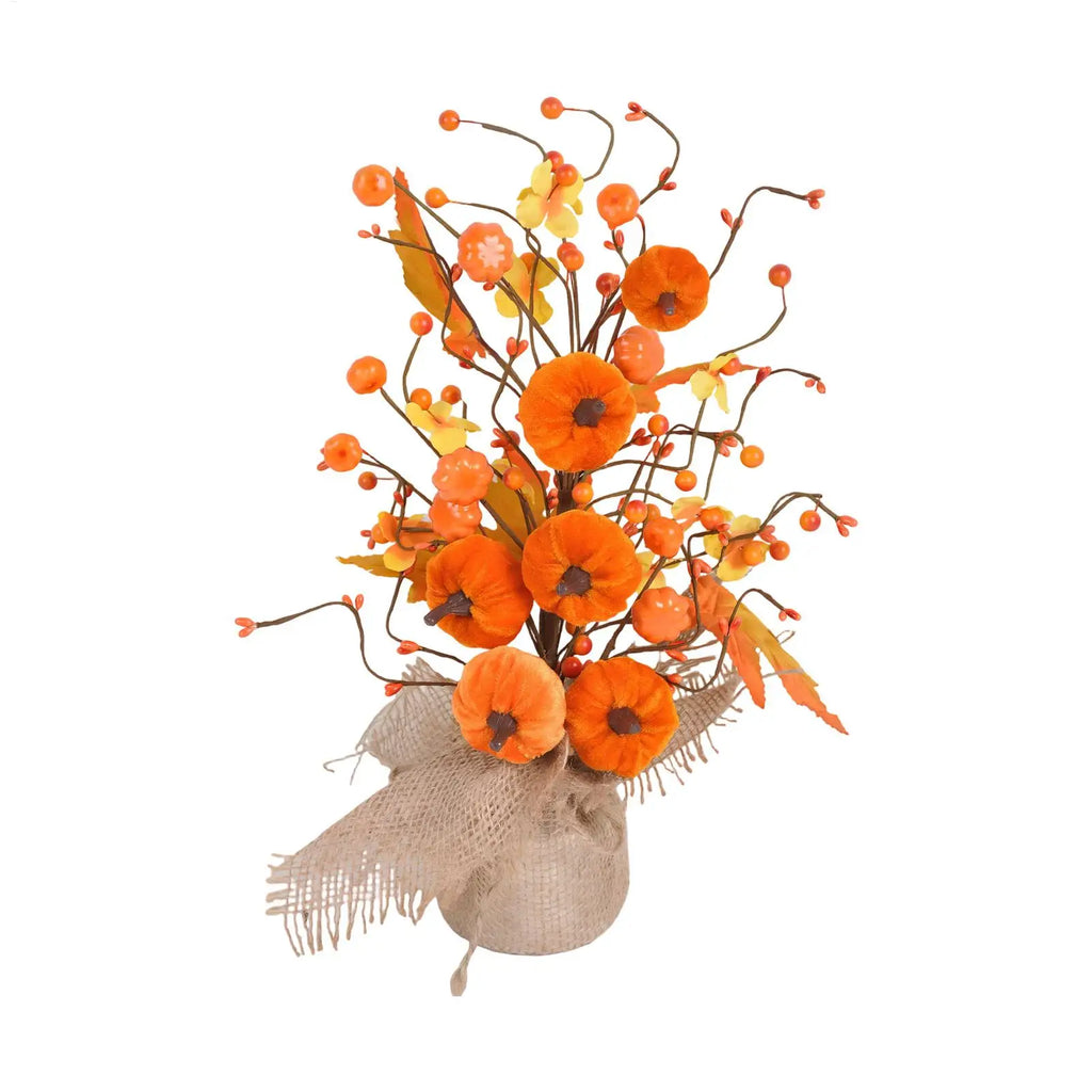 Fall Artificial Pumpkin Tree Autumn Tabletop Centerpiece Decor Artificial Fall Decor PLUSH