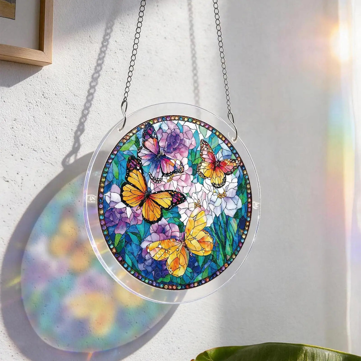 Acrylic Puzzle Suncatcher – Round Rainbow Window Light Catcher Window Suncatcher PLUSH