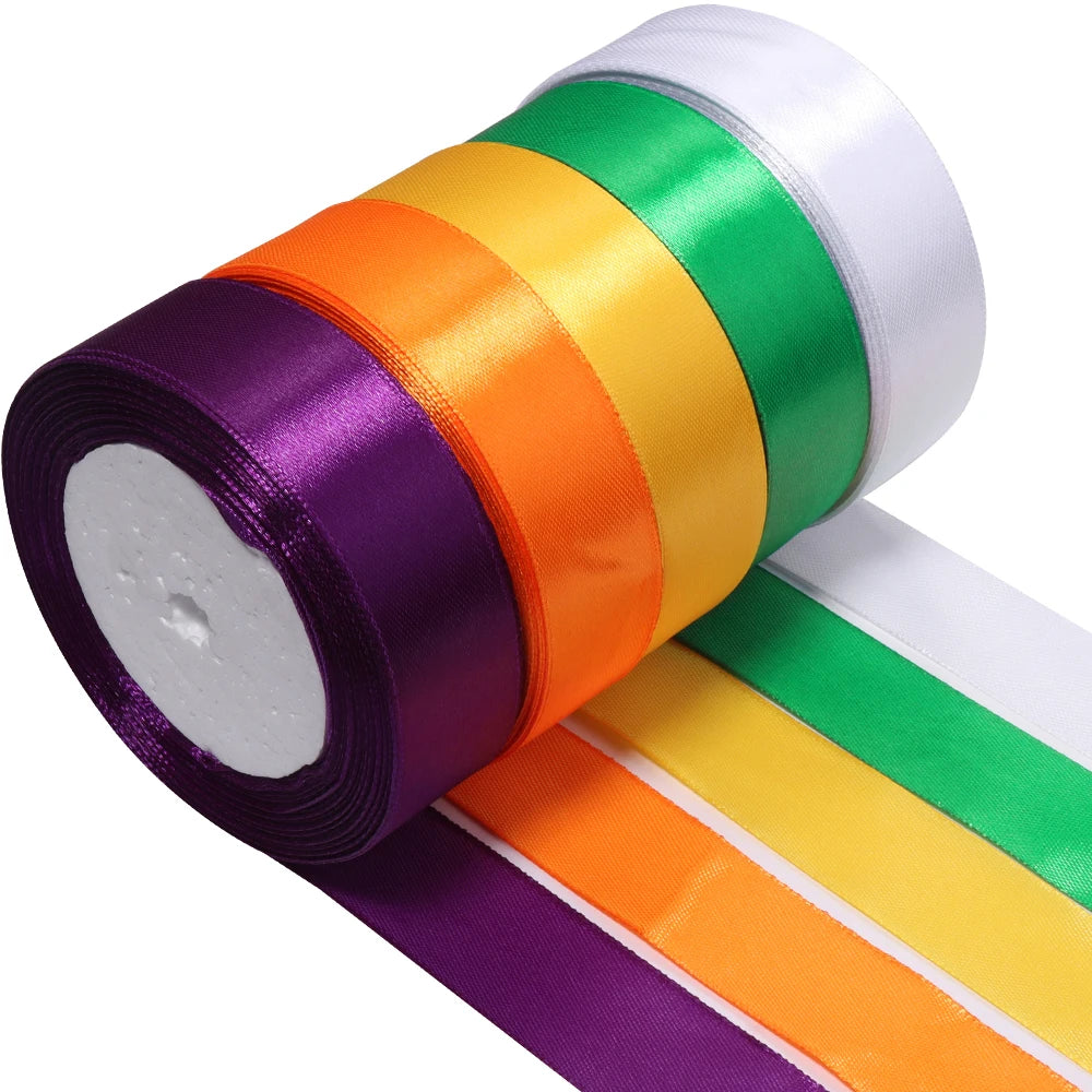 Multicolor Satin Ribbons 15/25mm – Wedding & DIY Crafts 3-7 Rolls Satin Craft Ribbon PLUSH 25mm 07 x 5rolls 25yards x 1roll