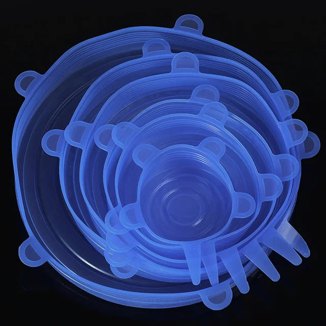 6-Pack Reusable Silicone Food Lids for Cans & Bowls Silicone Food Lids PLUSH baoxiangai-lan