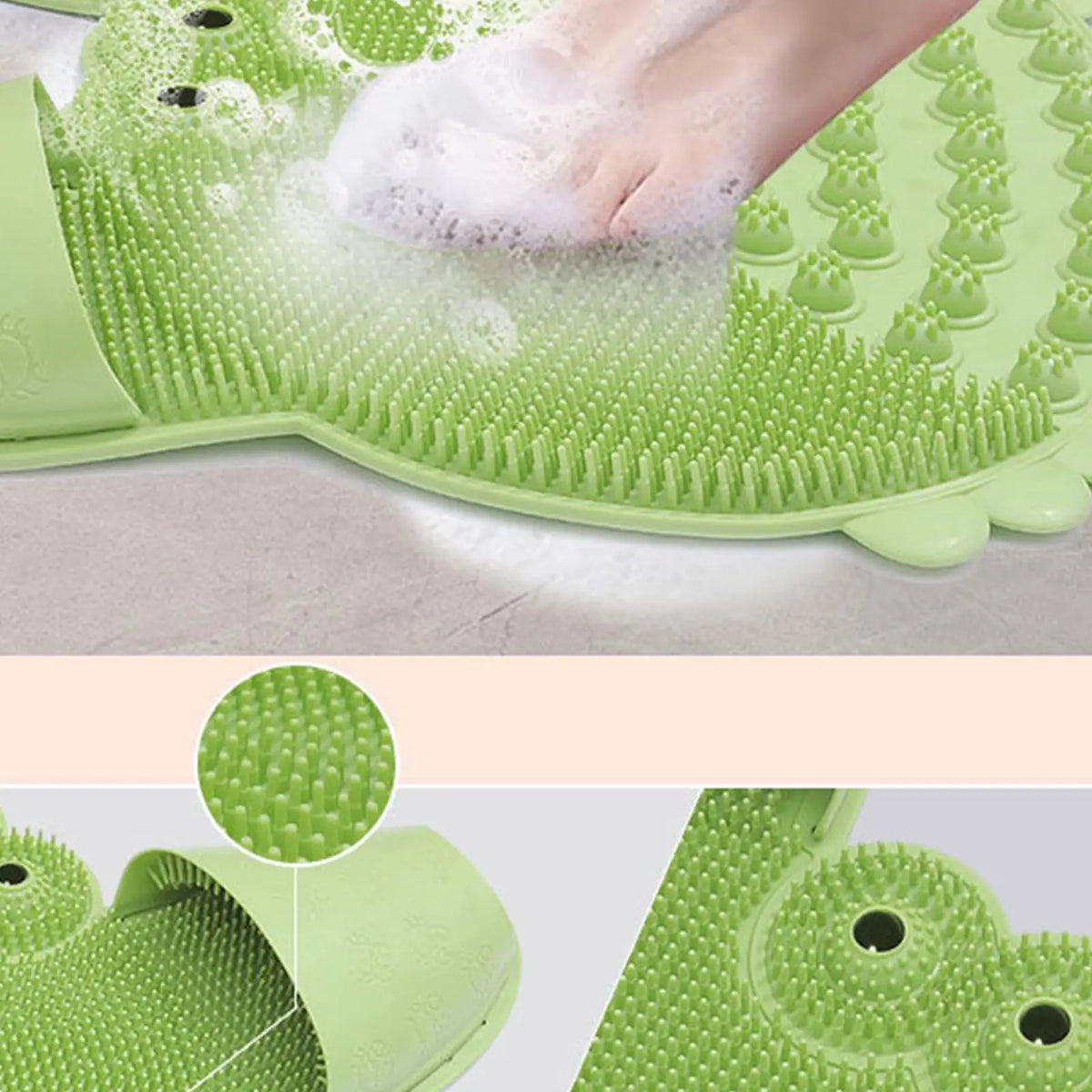 Silicone Foot Scrubber Shower Mat with Suction Cups – 55x43cm Foot Scrubber Mat PLUSH