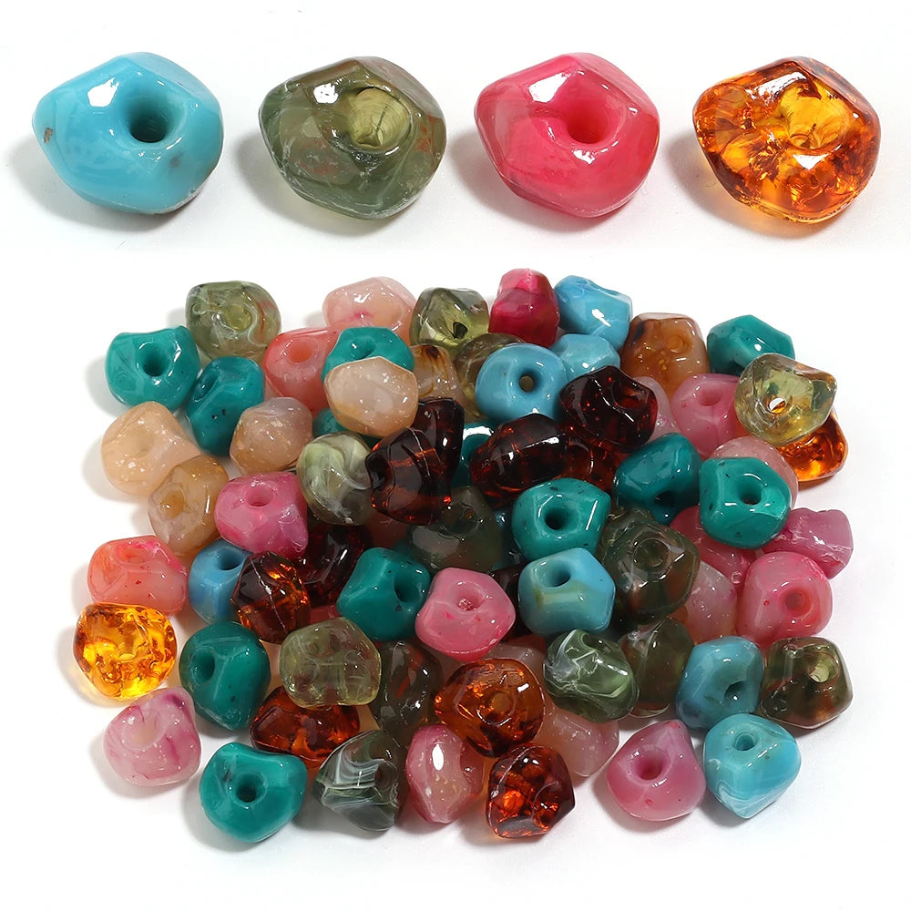 20pcs Irregular Acrylic Jade Spacer Beads 16x15mm – DIY Jewelry Acrylic Spacer Beads PLUSH