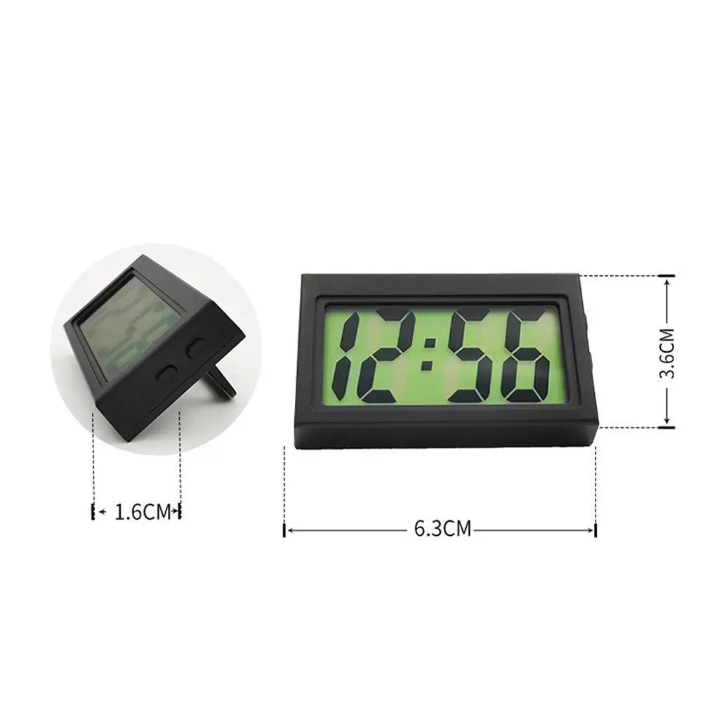 Self-Adhesive Digital Car Dashboard Clock – Mini LCD Display Car Dashboard Clock PLUSH