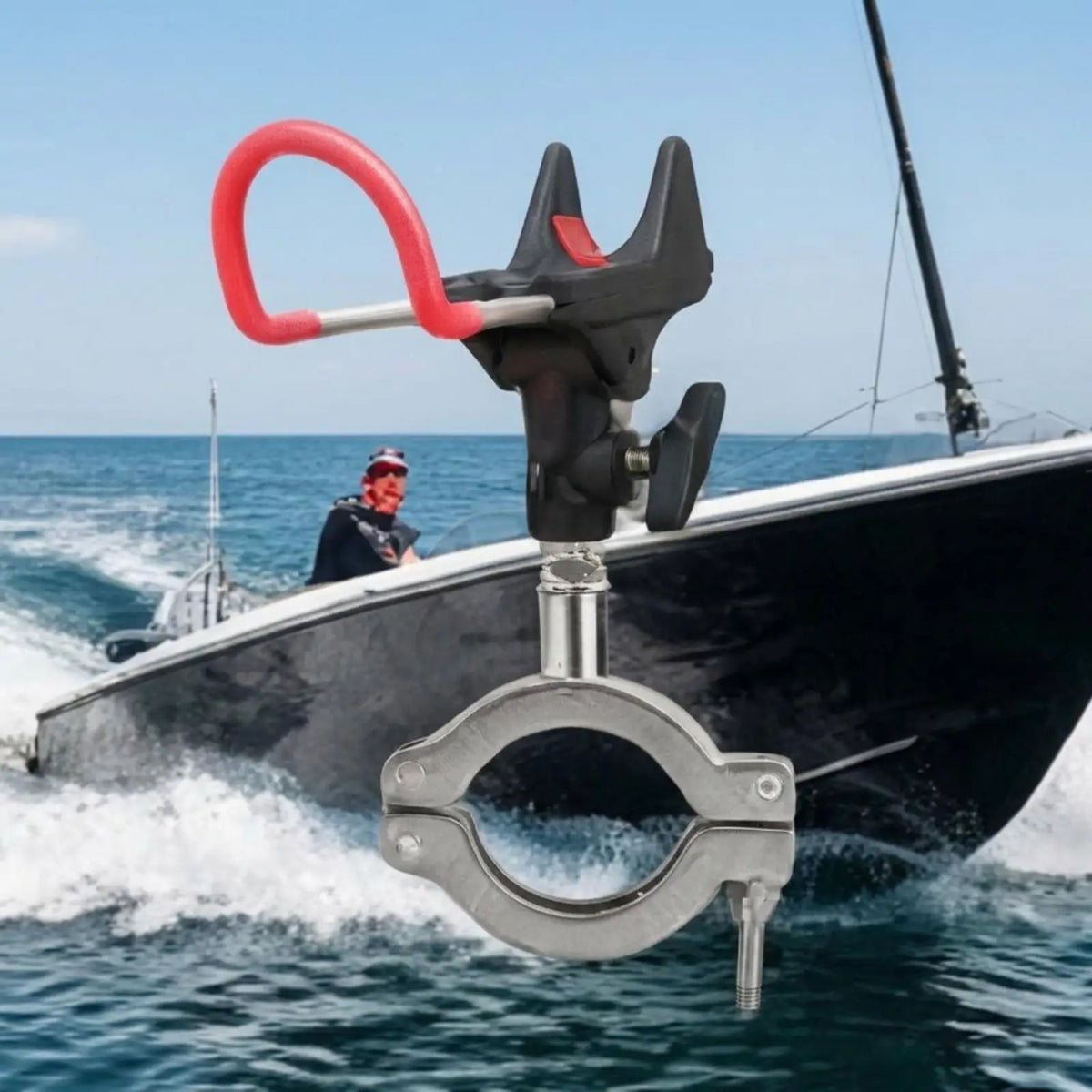 Swivel Fishing Rod Holder for Boat Rails – Stainless Steel Clamp Fishing Rod Holder PLUSH Default Title