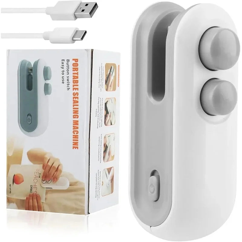 USB Rechargeable Mini Bag Sealer – Portable Heat Sealing Clip Bag Sealer Clip PLUSH
