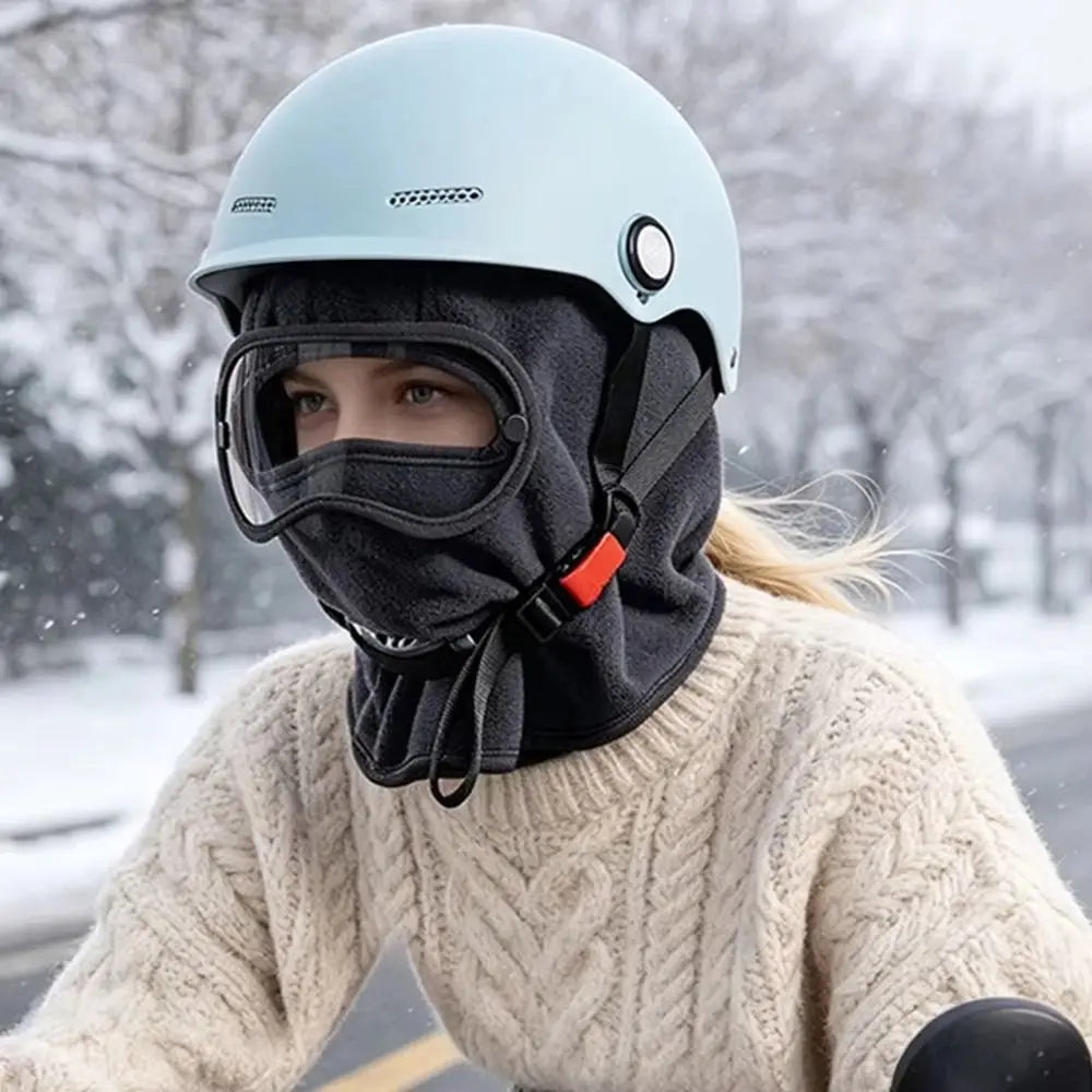 Windproof Fleece Balaclava with Clear Eye Shield | Winter Hood Fleece Balaclava Hood PLUSH
