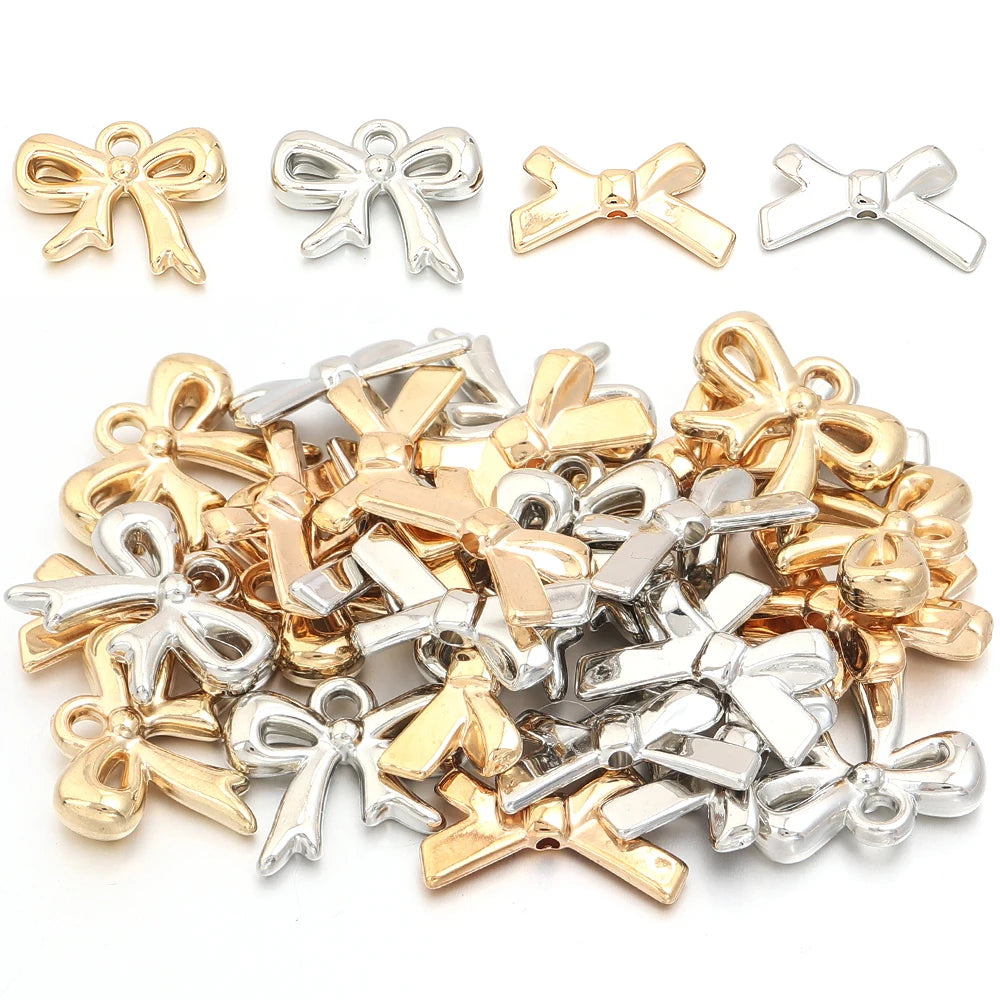 30pcs CCB Bowknot Spacer Beads – DIY Jewelry Bow Charms Jewelry Spacer Beads PLUSH