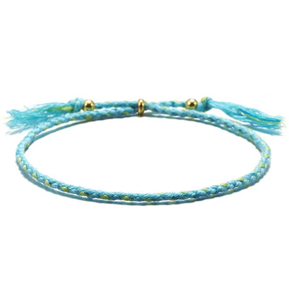 Adjustable Woven Bracelet – Colorful Bohemian Braid Charm Woven Charm Bracelet PLUSH M