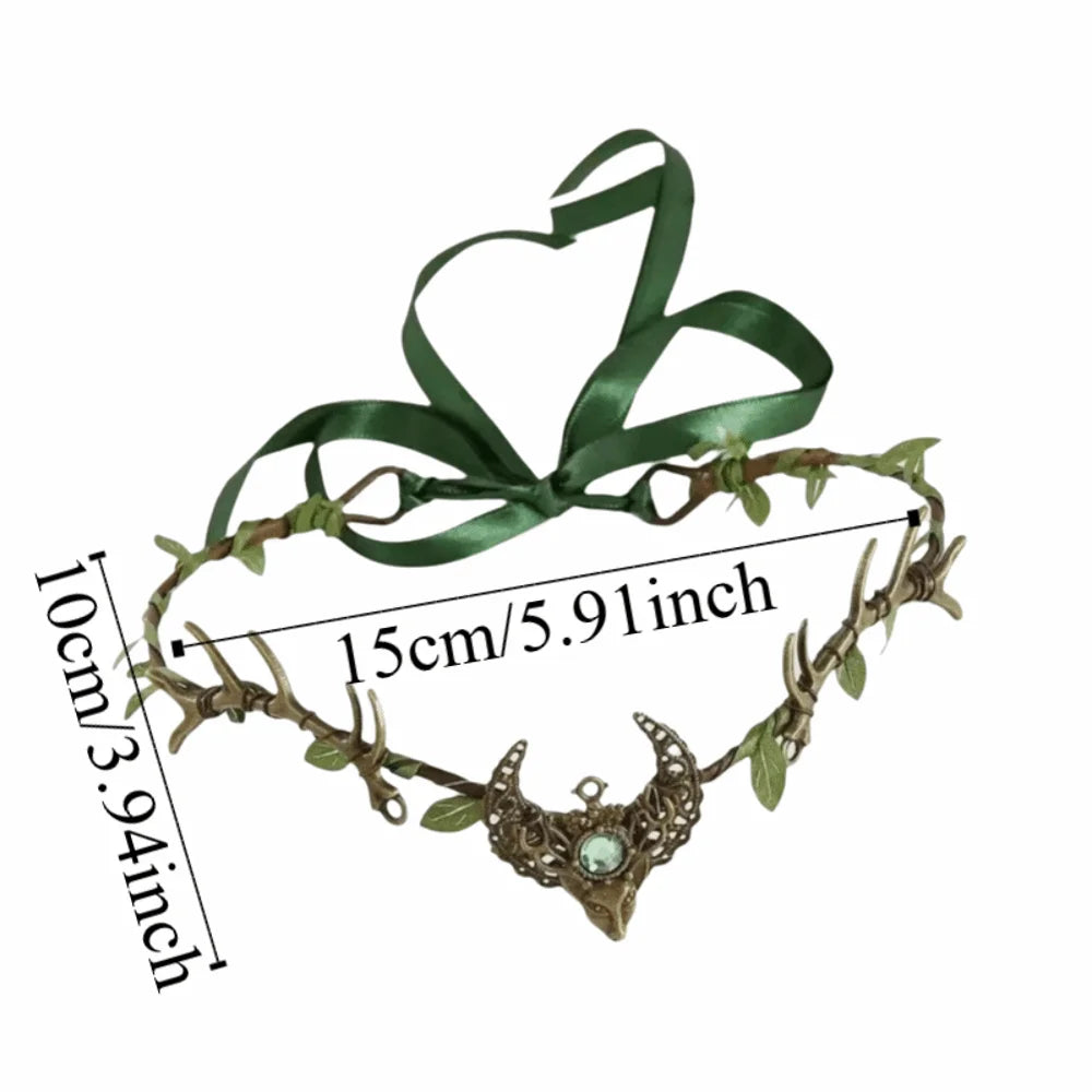 Fairy Elven Crown Rhinestone Vine Leaf Tiara Headpiece Fantasy Costume Tiara PLUSH