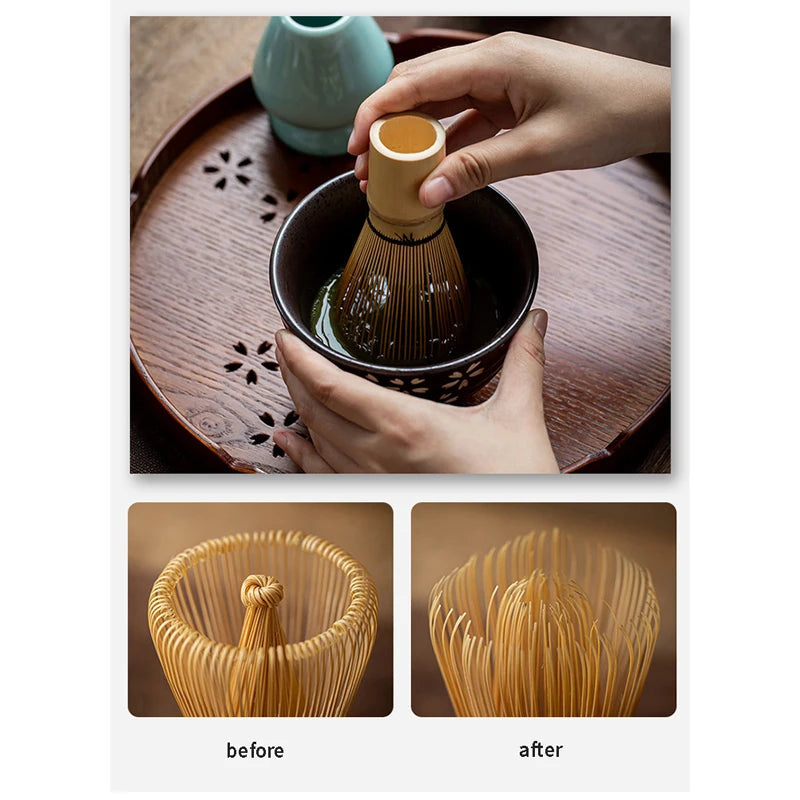 Japanese Matcha Whisk Chasen & Scoop Chashaku Bamboo Set Matcha Tea Tools PLUSH