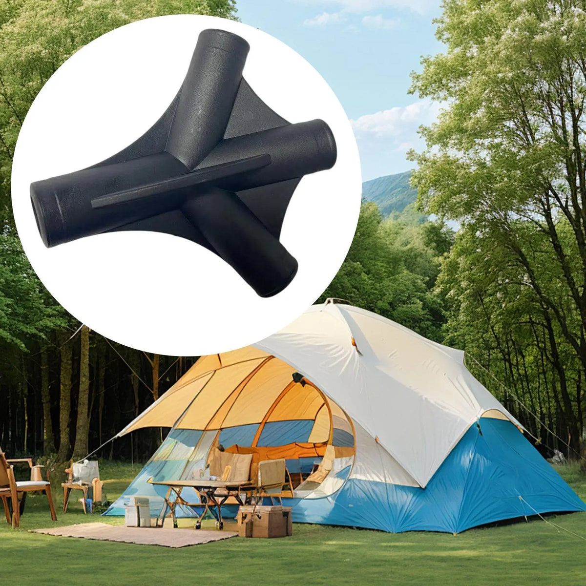 4-Way Tent Pole Connector 2-Pack | 19mm 11mm 12.5mm Tent Pole Connector PLUSH