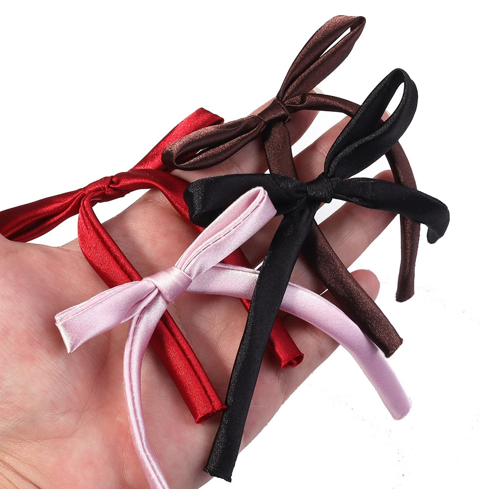 10pcs Satin Ribbon Bows 7x12cm – Colorful Bowknot Ornaments Ribbon Craft Bows PLUSH