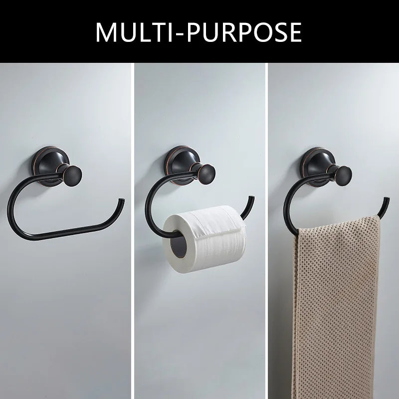 Wall Mounted Toilet Paper Holder – Rustproof Black Chrome Nickel Toilet Paper Holder PLUSH