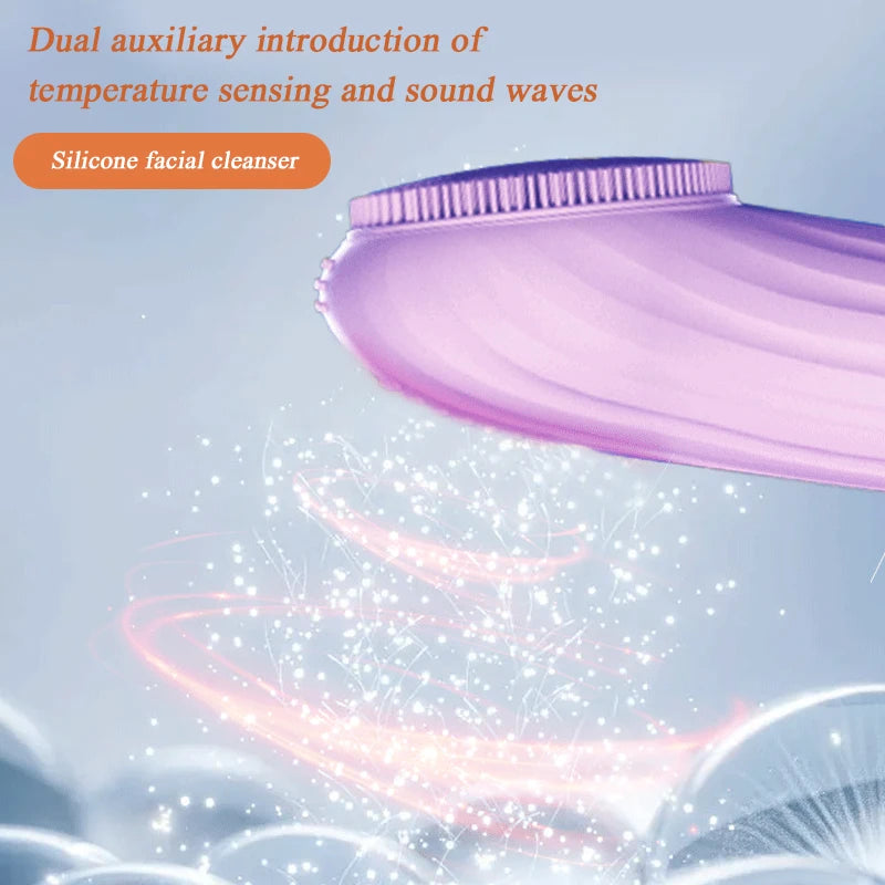 Ultrasonic Silicone Facial Cleansing Brush | Magnetic Charging Facial Cleansing Brush PLUSH
