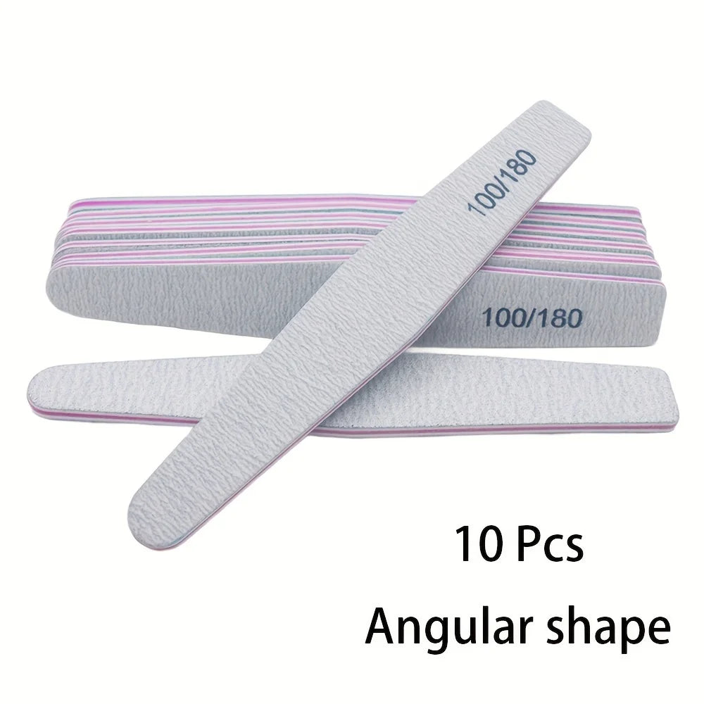 Professional Double-Sided Nail Files 5/10pcs – Multi-Shape Set Nail File Set PLUSH
