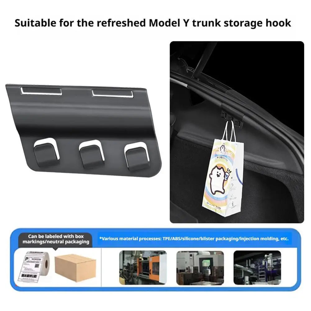 Tesla Model Y Trunk Organizer Hook – 15 lb ABS Storage Car Trunk Organizer PLUSH