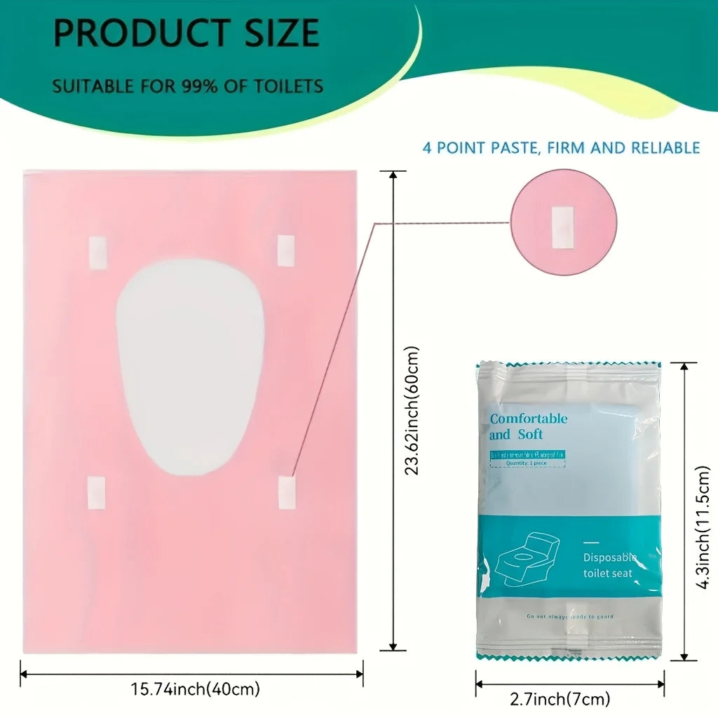 50pcs XL Disposable Toilet Seat Covers – Travel & Camping Disposable Seat Covers PLUSH