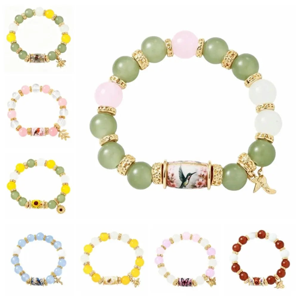 Hummingbird Butterfly Bee Sunflower Beaded Bracelet Women Beaded Bracelet PLUSH
