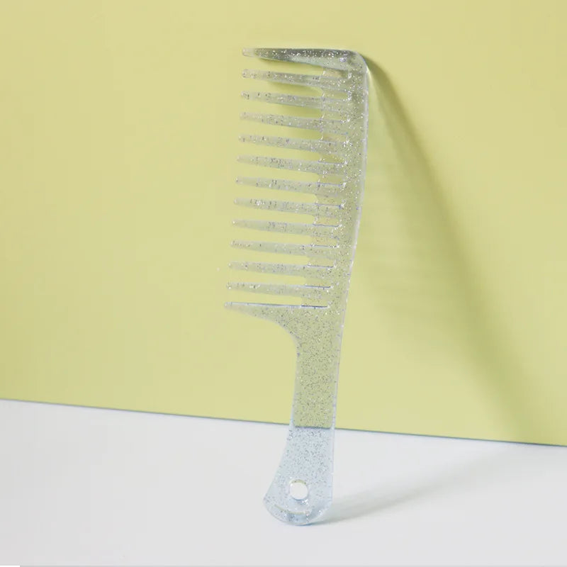 Jelly Sparkling Wide Tooth Comb – Curly & Wet Hair Styling Wide Tooth Comb PLUSH blue
