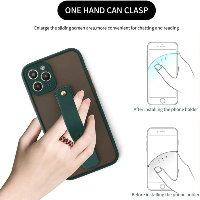 Universal Phone Grip Wrist Band, Finger Stand & Holder Phone Grip Stand PLUSH