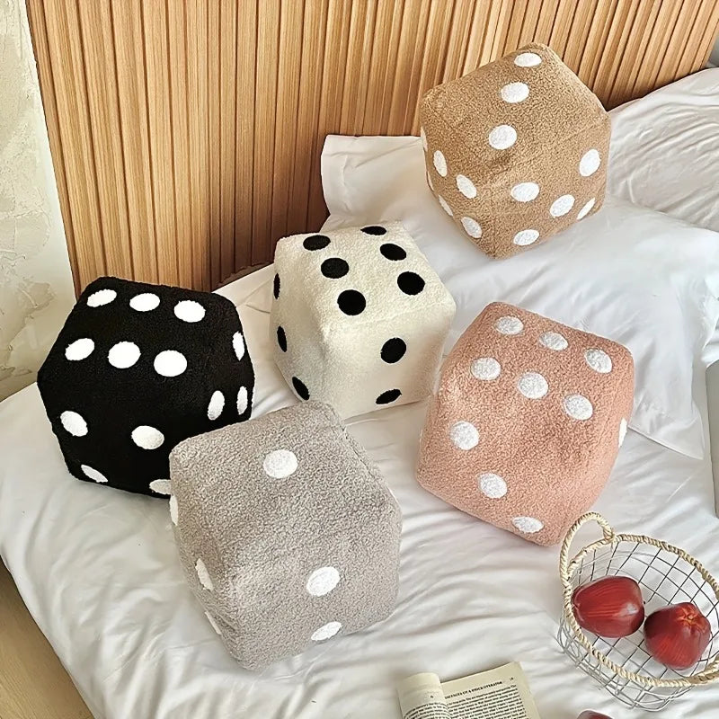 Dice Throw Pillow 20x20cm | Cotton Decorative Cushion Decorative Throw Pillow PLUSH