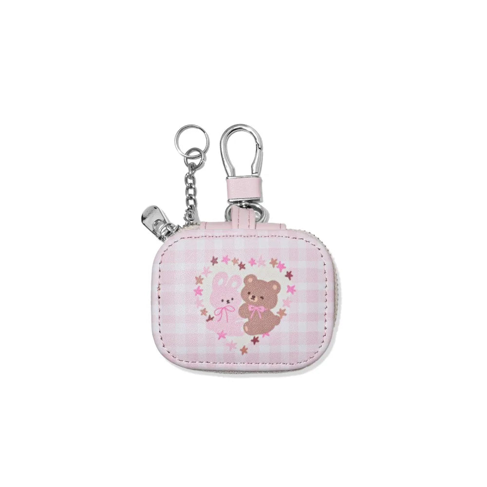 Cartoon Mini Key Pouch with Chain – Cute PU Leather Bag Mini Key Pouch PLUSH B