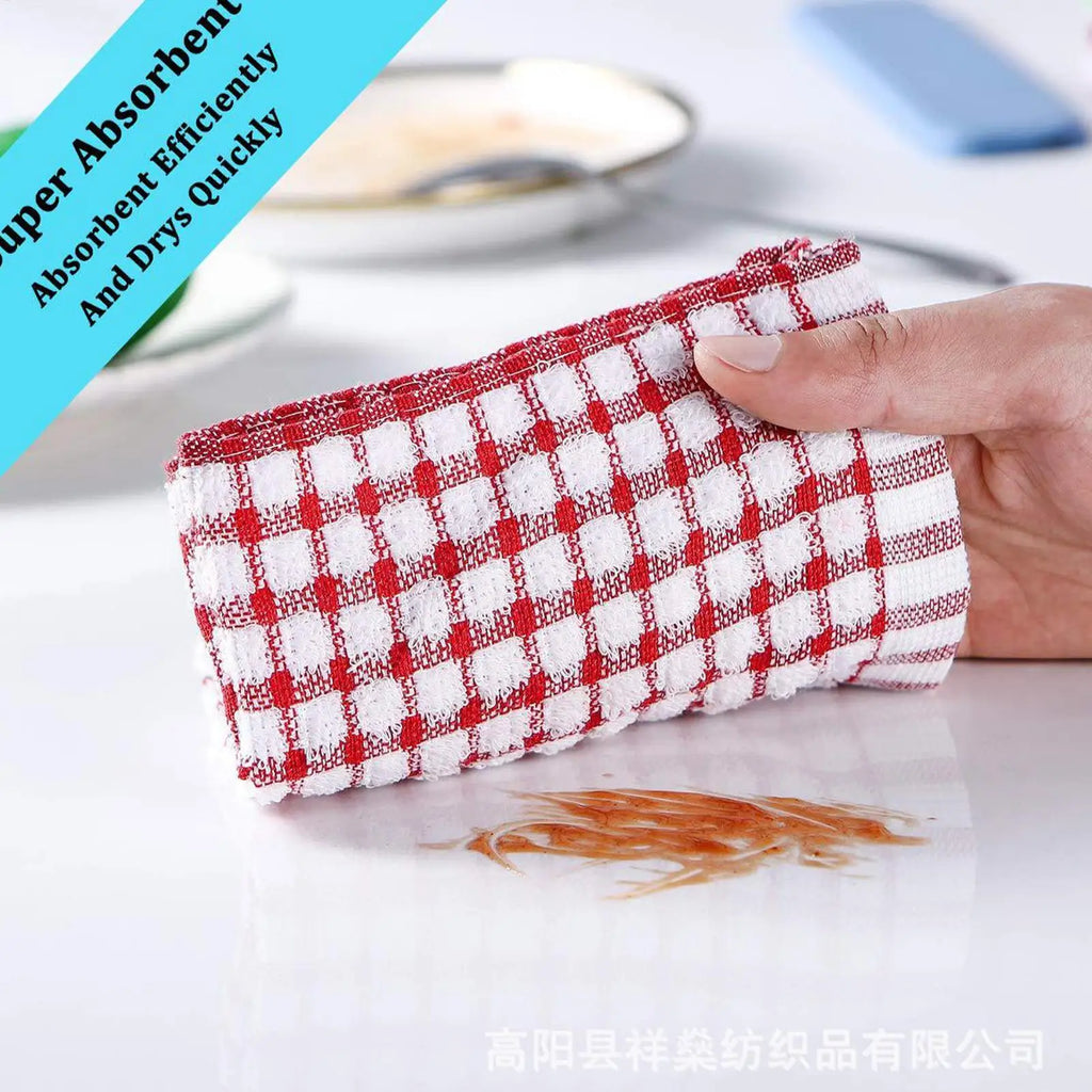 Terry Cotton Tea Towels 10-Pack – Absorbent Kitchen Dish Cloths Kitchen Tea Towels PLUSH