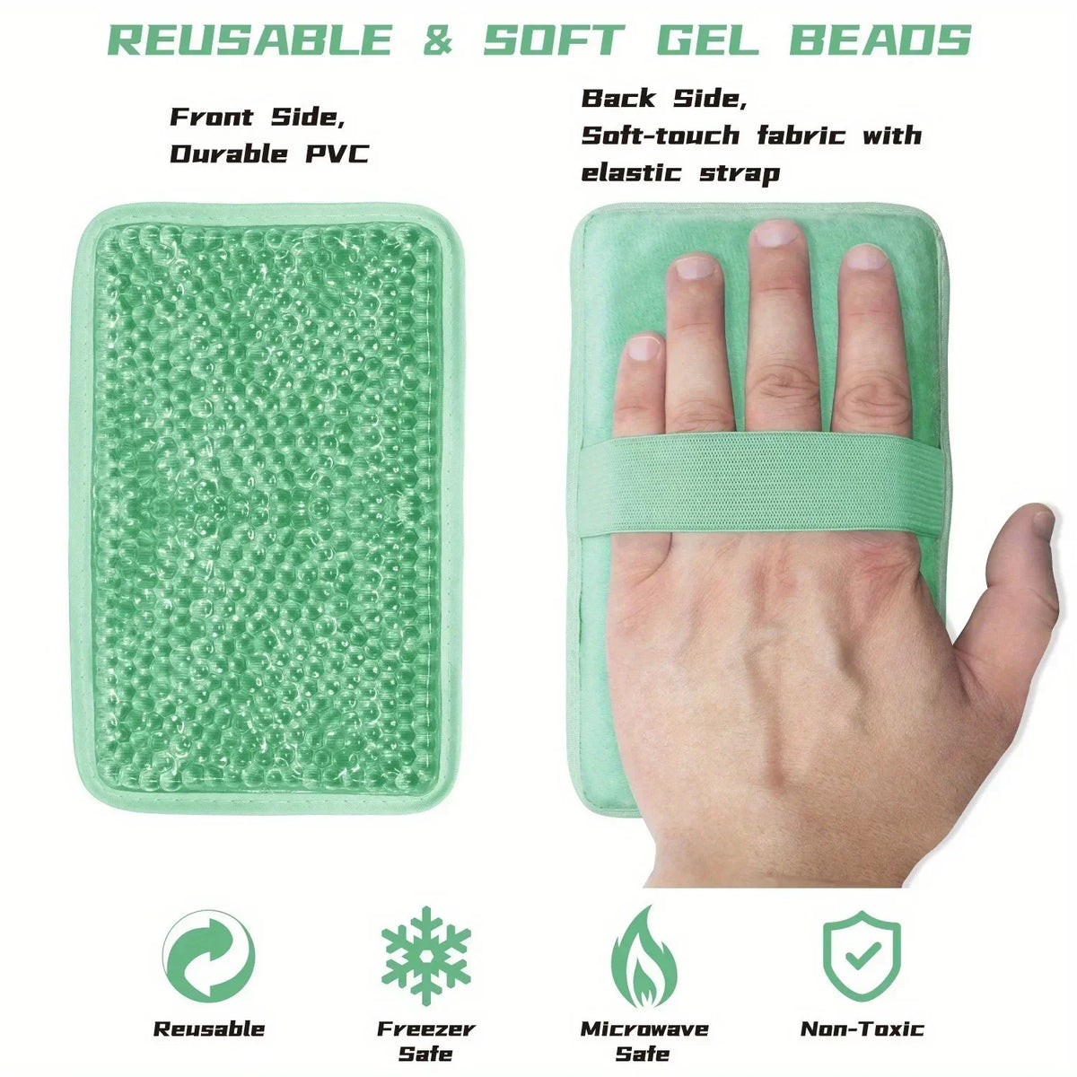 Hot & Cold Gel Compress Pack with Strap | Sleep Eye Mask Gel Compress Pack PLUSH