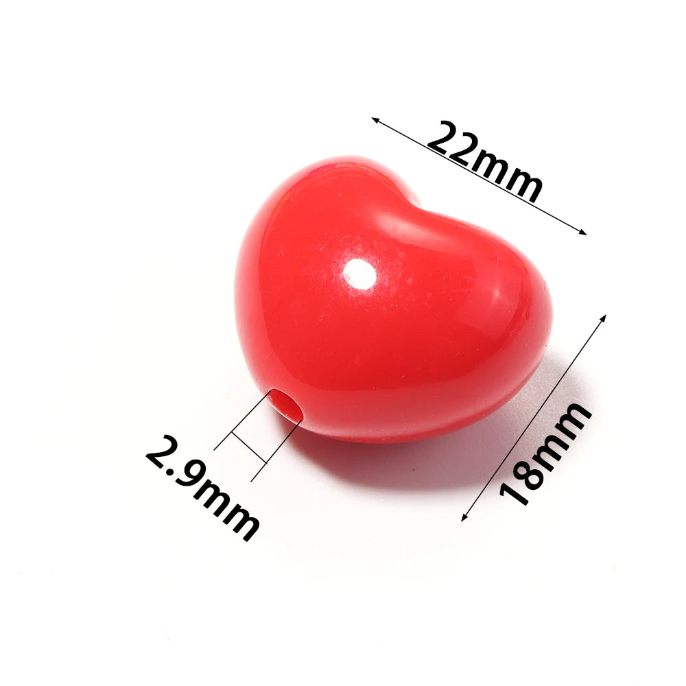 10pcs Heart Acrylic Spacer Beads – DIY Jewelry Making Acrylic Spacer Beads PLUSH
