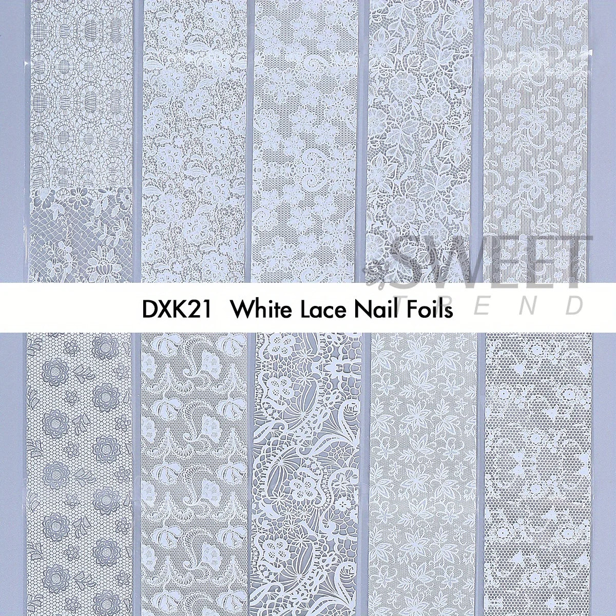 Black White Lace Floral Nail Transfer Foils 10/20pcs Nail Transfer Foils PLUSH