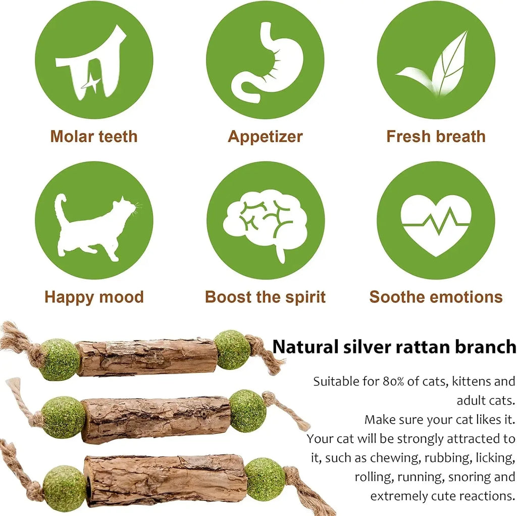 Natural Catnip Molar Stick – Cat Dental Chew Toy & Snack Cat Chew Toy PLUSH