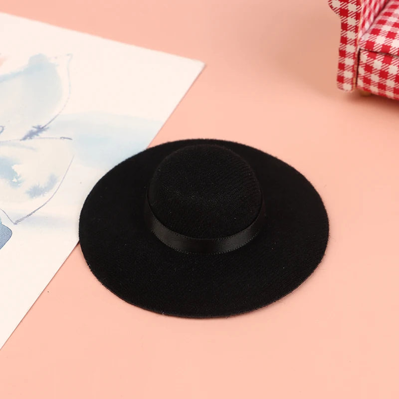 Miniature Doll Top Hat 1/12 Scale – Dollhouse Accessory Doll Accessory PLUSH Black