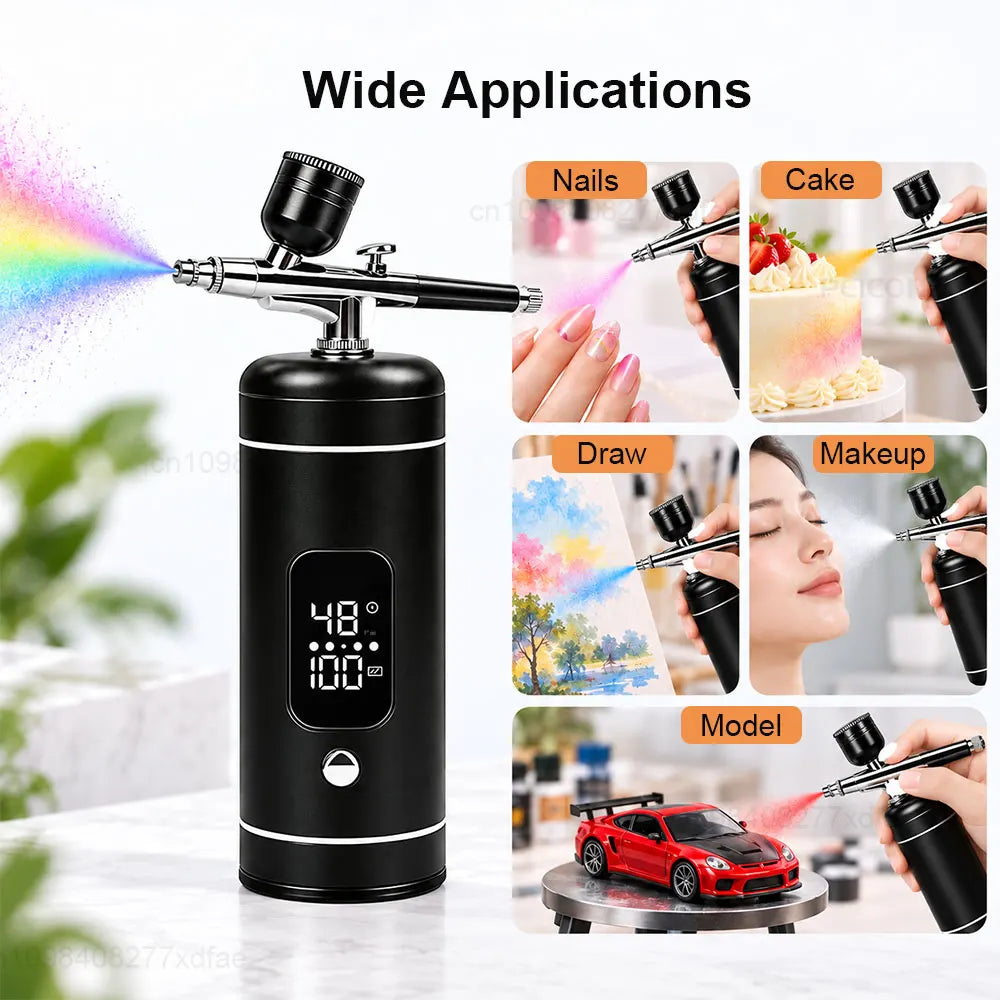 Portable Airbrush Kit with Compressor & Digital Display Airbrush Kit PLUSH